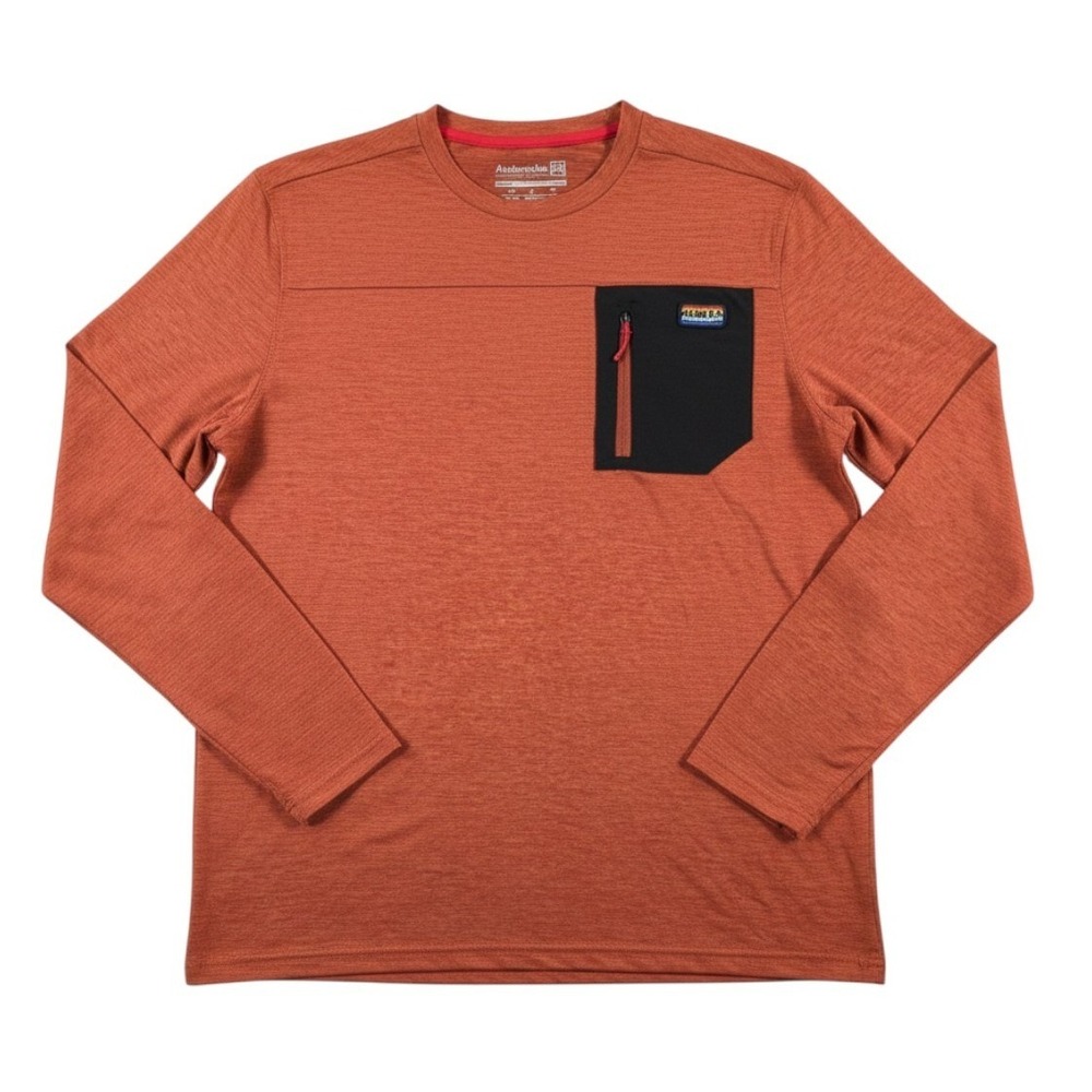 Avalanche Performance Gorpcore Long Sleeve Shirt Heather Orange Mens M